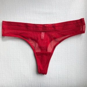 Toast red mesh dot thong underwear
